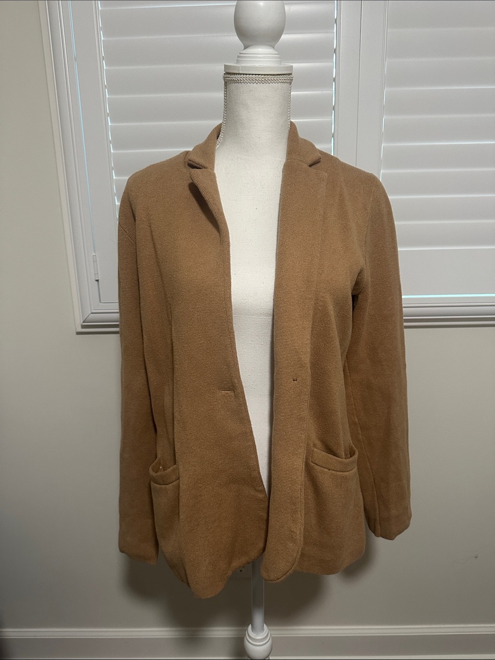 J. Crew Women's Camel Brown Open-Front Cardigan Blazer Small | As